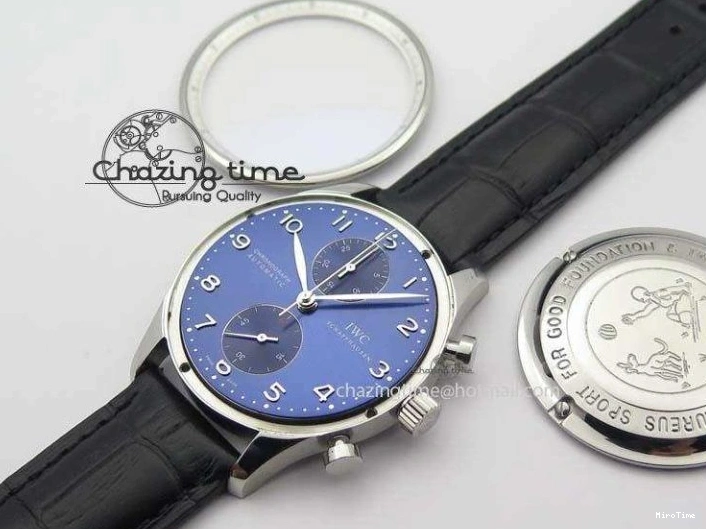 MIROTIME 0410 Portuguese Chrono IW371432 “Laureus” ZF 1:1 Best Edition On Black Leather Strap A79350 (Slim Movement) WaterResistant 7262